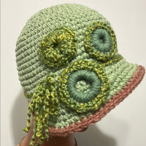 Handcrafted Green and Brown Crochet Hat main image 5